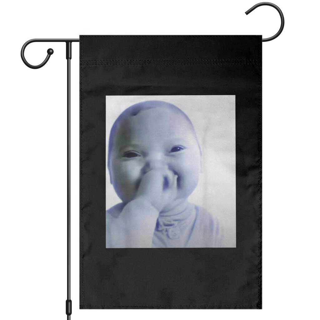Funny Tuff Baby Giggling Meme Garden Flag Viral AI Niche Baby Holding Laugh Photo TS02 Black Print Your Wear