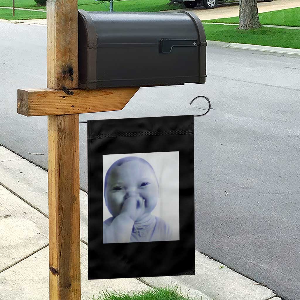 Funny Tuff Baby Giggling Meme Garden Flag Viral AI Niche Baby Holding Laugh Photo TS02 Print Your Wear