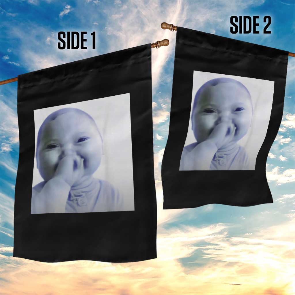 Funny Tuff Baby Giggling Meme Garden Flag Viral AI Niche Baby Holding Laugh Photo TS02 Print Your Wear