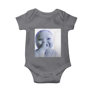 Funny Tuff Baby Giggling Meme Baby Onesie Viral AI Niche Baby Holding Laugh Photo TS02 Charcoal Print Your Wear