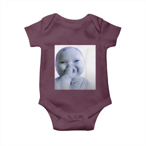 Funny Tuff Baby Giggling Meme Baby Onesie Viral AI Niche Baby Holding Laugh Photo TS02 Maroon Print Your Wear
