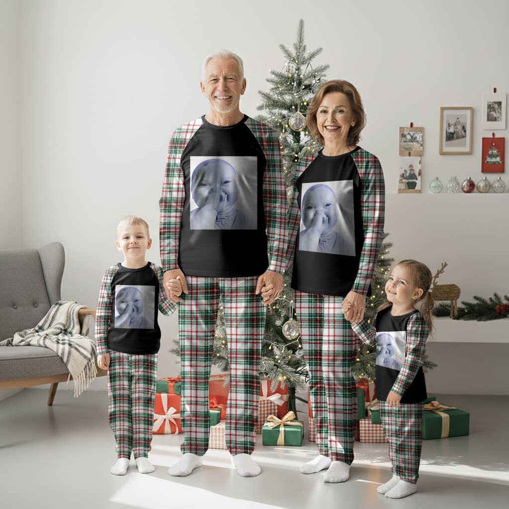 Funny Tuff Baby Giggling Meme Plaid Pajama Set Viral AI Niche Baby Holding Laugh Photo TS02 Christmas Plaid Print Your Wear