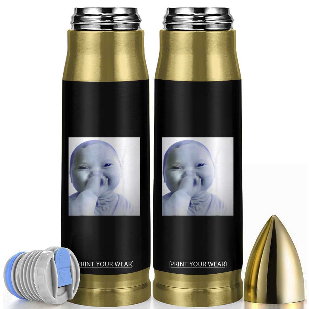 Funny Tuff Baby Giggling Meme Bullet Tumbler Viral AI Niche Baby Holding Laugh Photo TS02 Black Print Your Wear