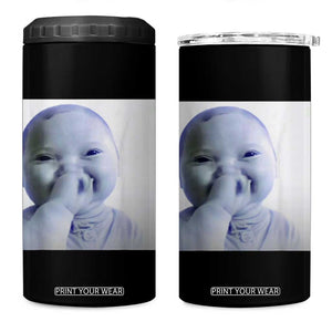 Funny Tuff Baby Giggling Meme 4 in 1 Can Cooler Tumbler Viral AI Niche Baby Holding Laugh Photo TS02 One Size: 16 oz Black Print Your Wear