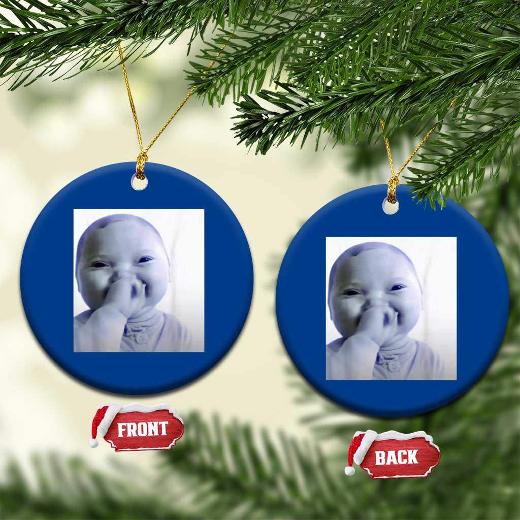 Funny Tuff Baby Giggling Meme Ceramic Ornament Viral AI Niche Baby Holding Laugh Photo TS02 1pc Blue Print Your Wear