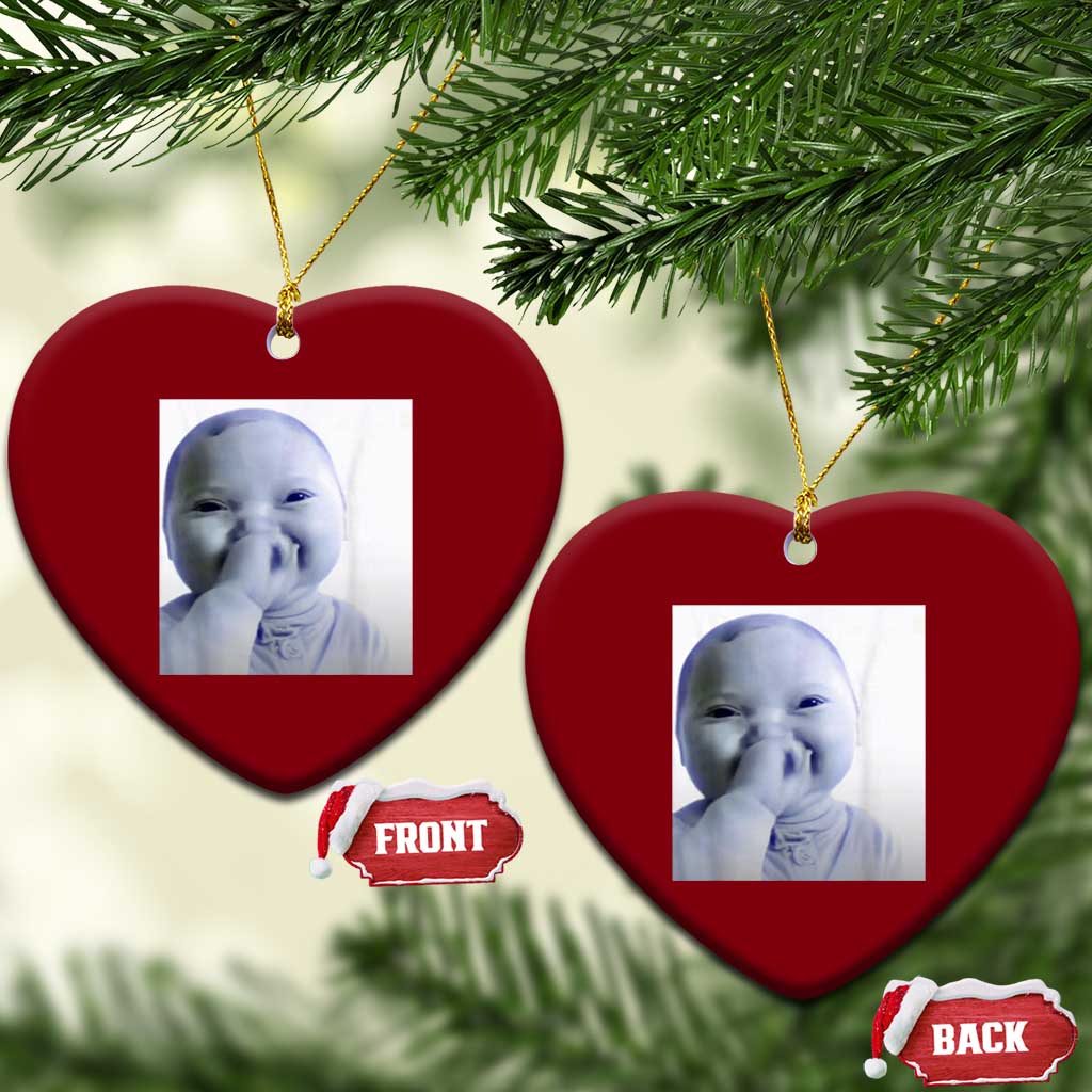Funny Tuff Baby Giggling Meme Ceramic Ornament Viral AI Niche Baby Holding Laugh Photo TS02 Print Your Wear