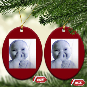 Funny Tuff Baby Giggling Meme Ceramic Ornament Viral AI Niche Baby Holding Laugh Photo TS02 Print Your Wear