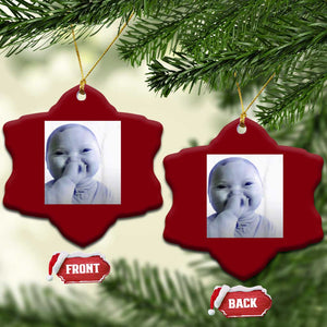 Funny Tuff Baby Giggling Meme Ceramic Ornament Viral AI Niche Baby Holding Laugh Photo TS02 Print Your Wear