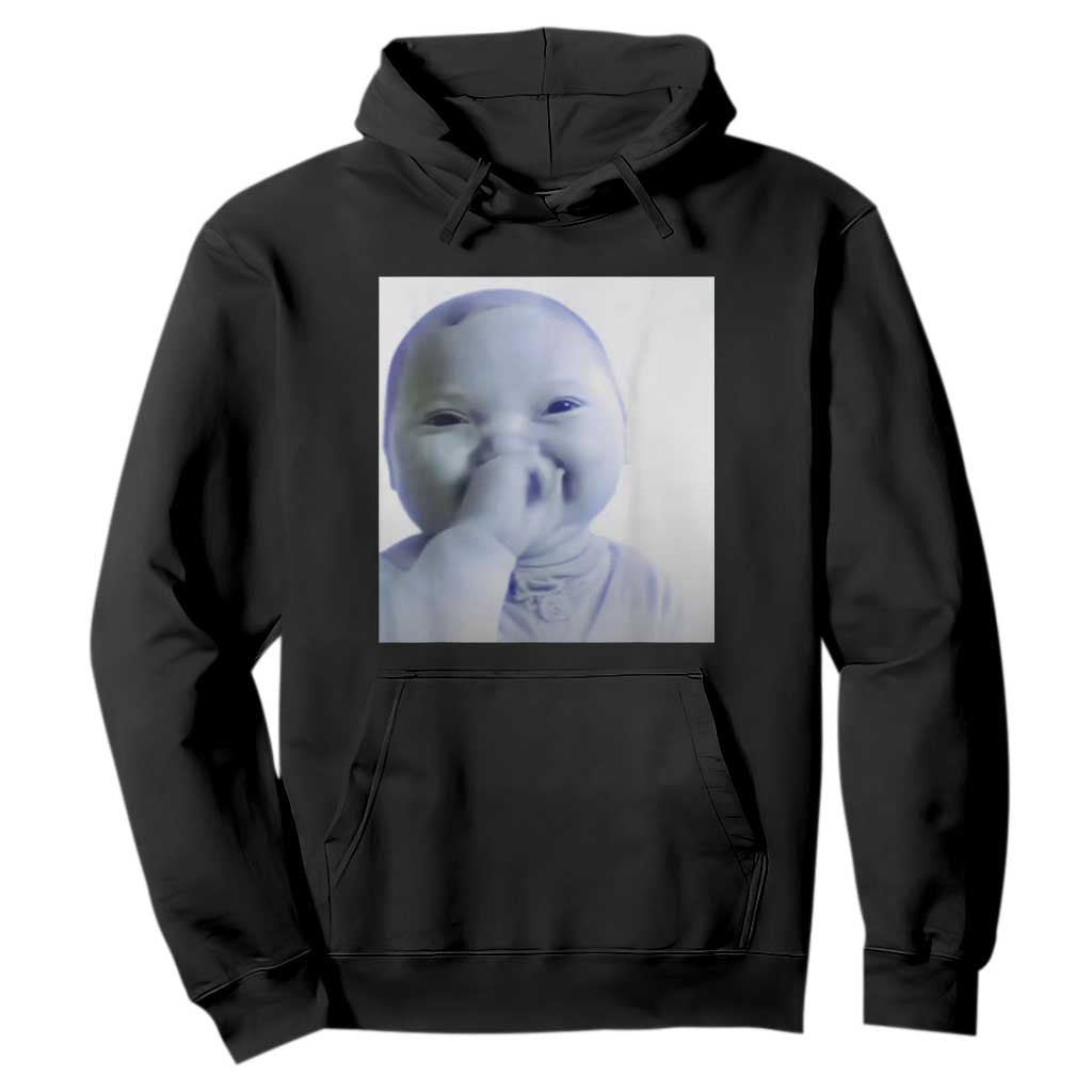Funny Tuff Baby Giggling Meme Hoodie Viral AI Niche Baby Holding Laugh Photo TS02 Black Print Your Wear