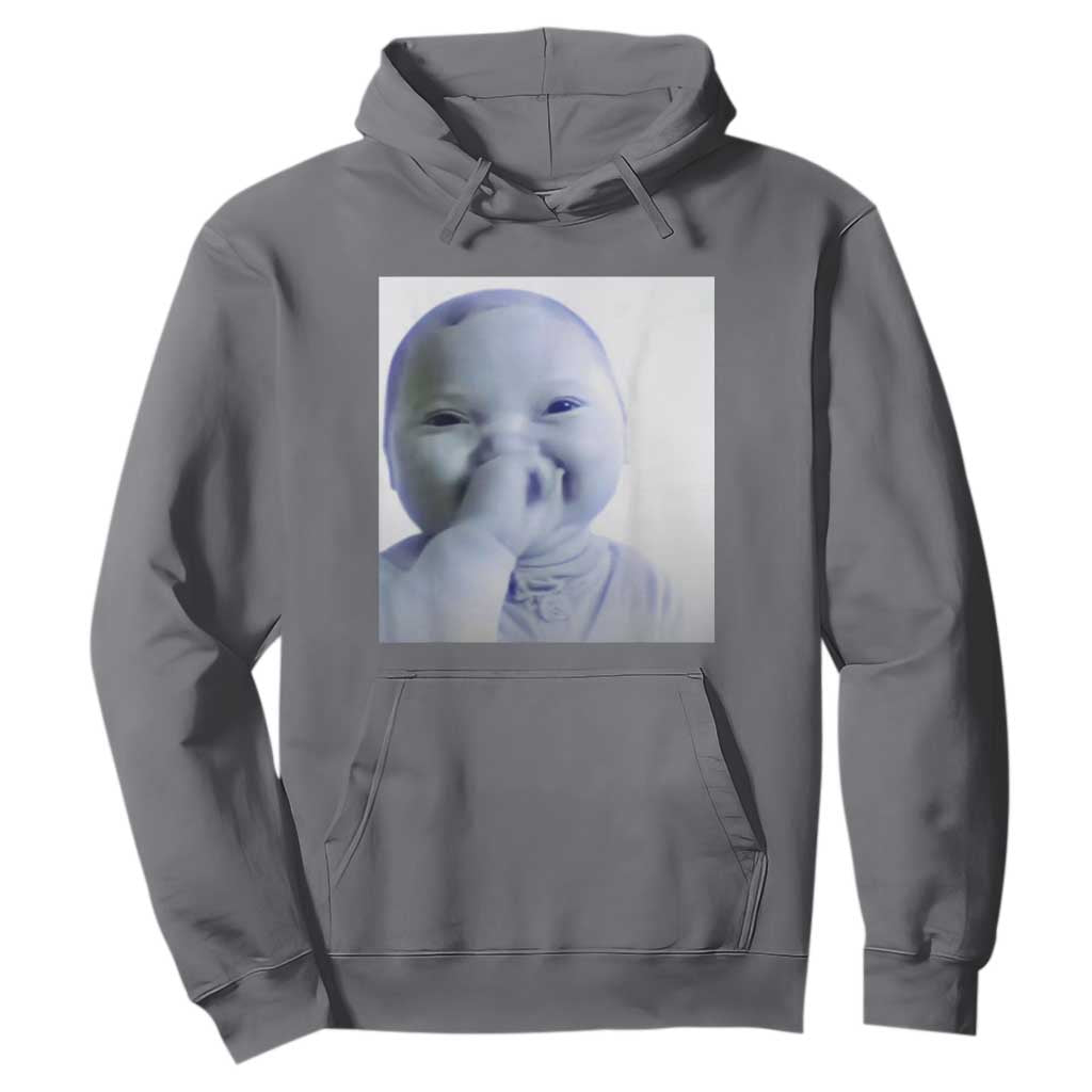 Funny Tuff Baby Giggling Meme Hoodie Viral AI Niche Baby Holding Laugh Photo TS02 Charcoal Print Your Wear