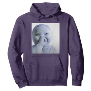 Funny Tuff Baby Giggling Meme Hoodie Viral AI Niche Baby Holding Laugh Photo TS02 Purple Print Your Wear