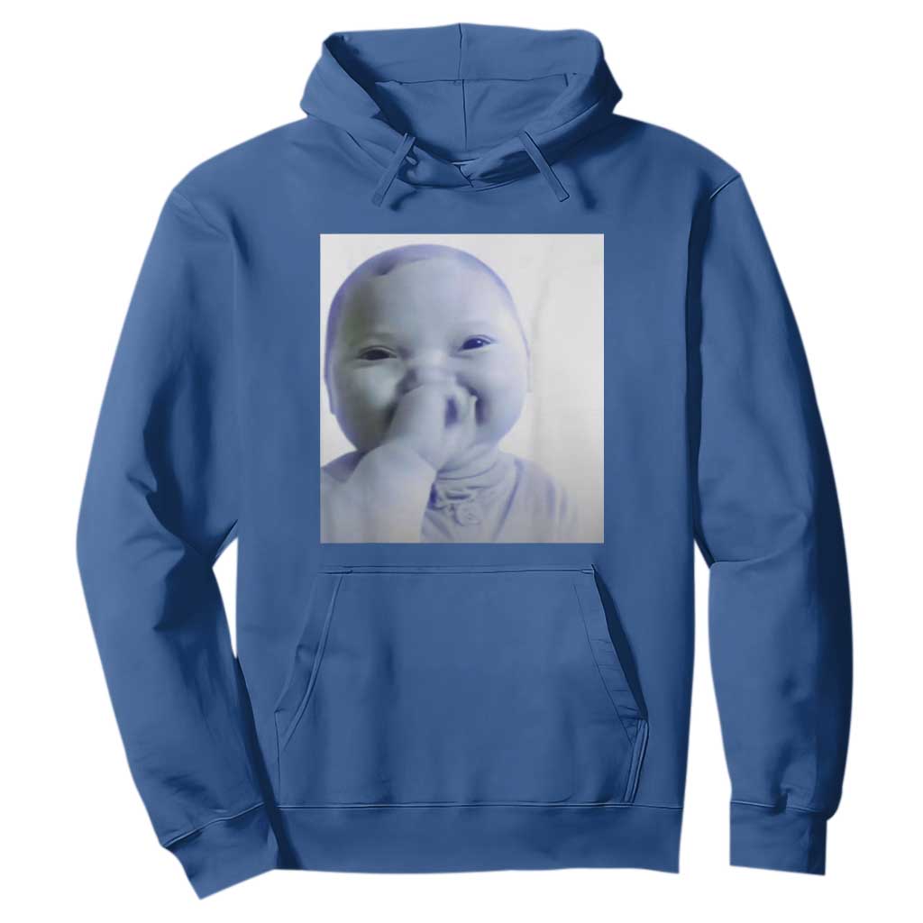 Funny Tuff Baby Giggling Meme Hoodie Viral AI Niche Baby Holding Laugh Photo TS02 Royal Blue Print Your Wear
