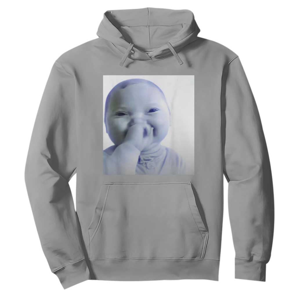Funny Tuff Baby Giggling Meme Hoodie Viral AI Niche Baby Holding Laugh Photo TS02 Sport Gray Print Your Wear