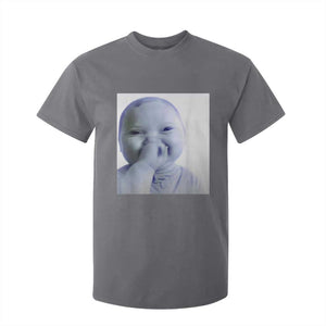 Funny Tuff Baby Giggling Meme T Shirt For Kid Viral AI Niche Baby Holding Laugh Photo TS02 Charcoal Print Your Wear