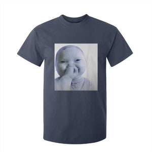 Funny Tuff Baby Giggling Meme T Shirt For Kid Viral AI Niche Baby Holding Laugh Photo TS02 Navy Print Your Wear