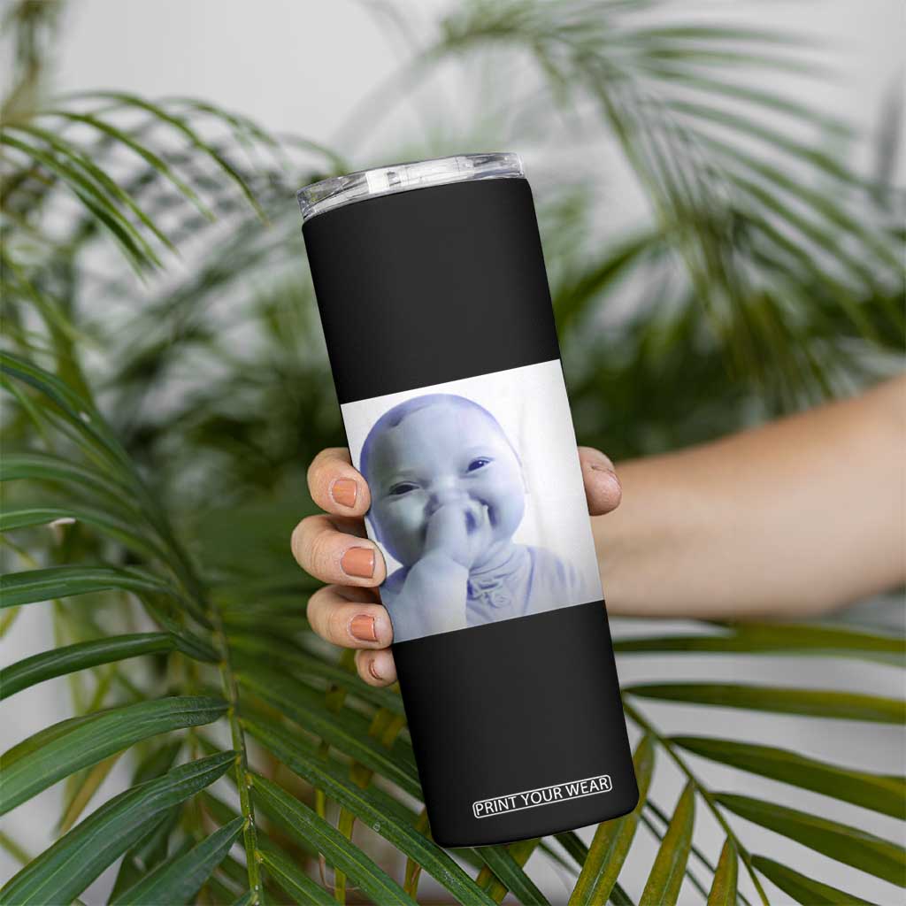 Funny Tuff Baby Giggling Meme Skinny Tumbler Viral AI Niche Baby Holding Laugh Photo TS02 Print Your Wear