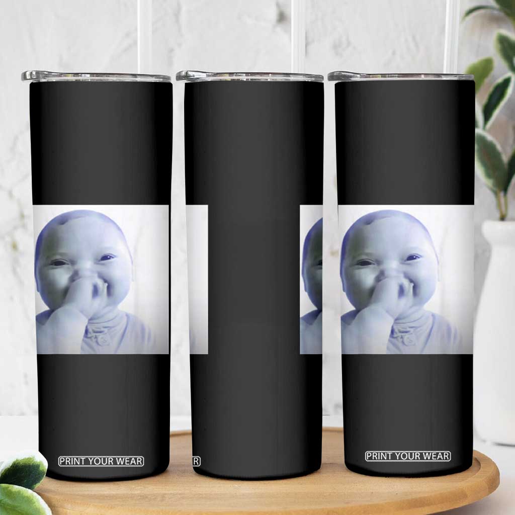 Funny Tuff Baby Giggling Meme Skinny Tumbler Viral AI Niche Baby Holding Laugh Photo TS02 Print Your Wear