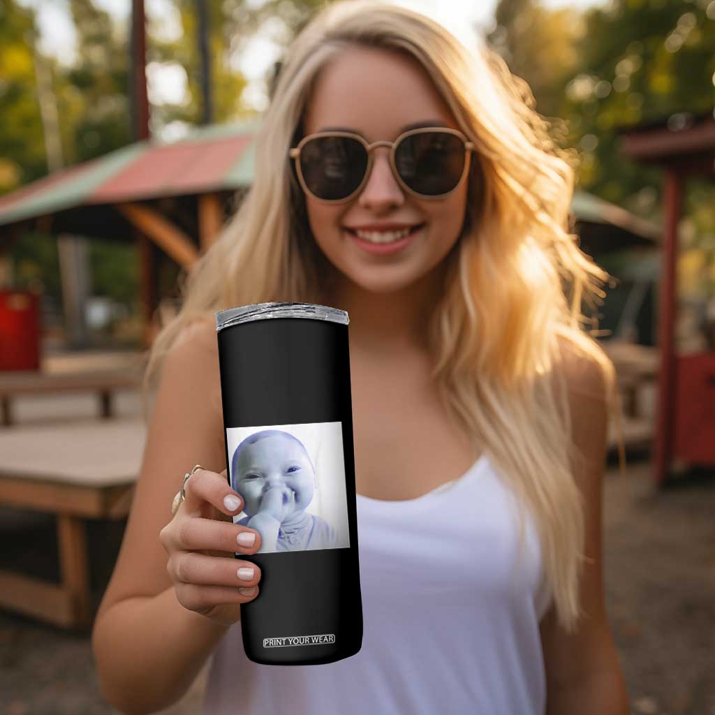 Funny Tuff Baby Giggling Meme Skinny Tumbler Viral AI Niche Baby Holding Laugh Photo TS02 Print Your Wear