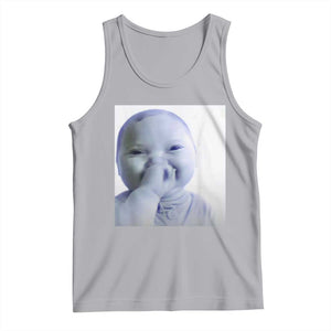 Funny Tuff Baby Giggling Meme Tank Top Viral AI Niche Baby Holding Laugh Photo TS02 Athletic Heather Print Your Wear