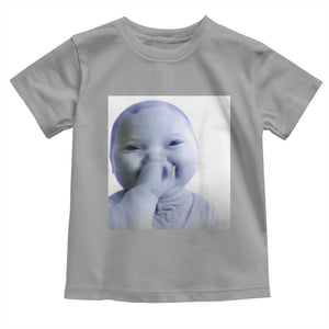 Funny Tuff Baby Giggling Meme Toddler T Shirt Viral AI Niche Baby Holding Laugh Photo TS02 Sport Gray Print Your Wear