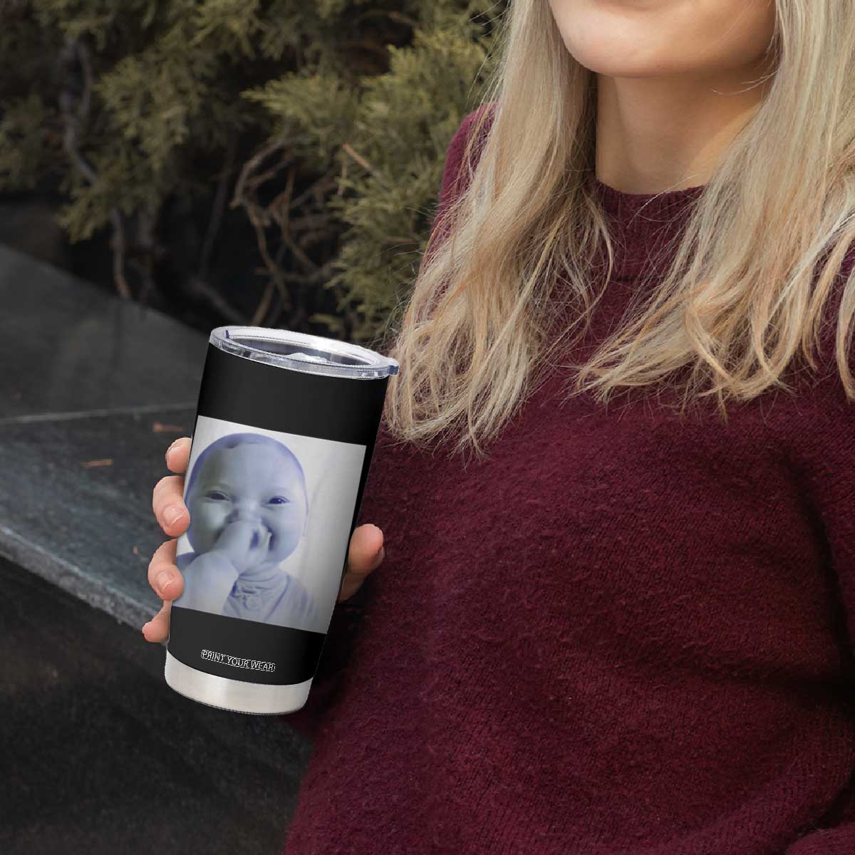 Funny Tuff Baby Giggling Meme Tumbler Cup Viral AI Niche Baby Holding Laugh Photo TS02 Print Your Wear