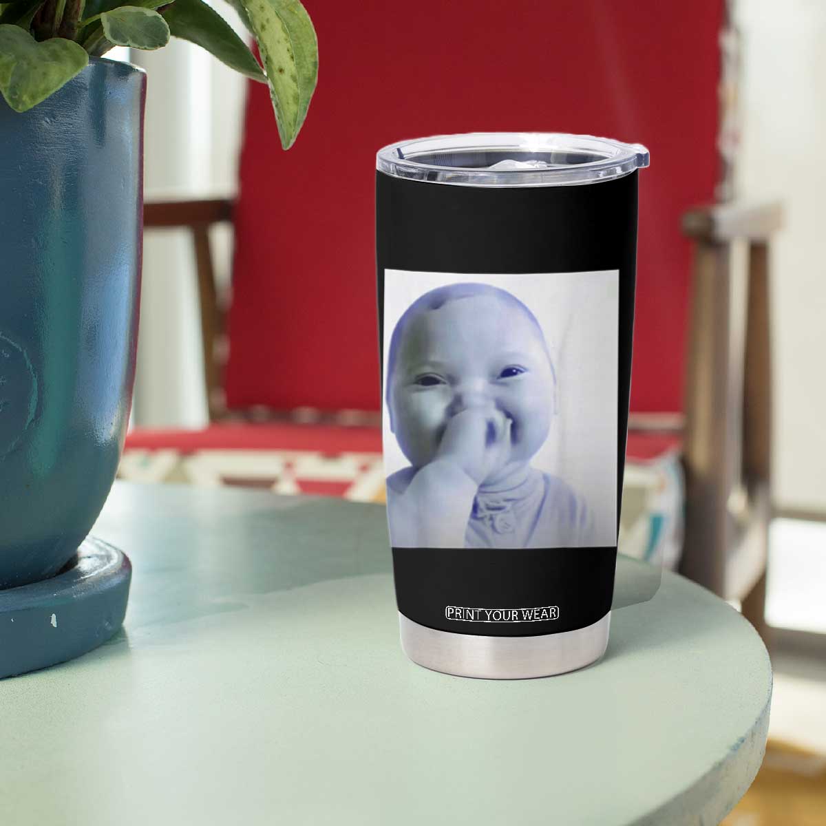 Funny Tuff Baby Giggling Meme Tumbler Cup Viral AI Niche Baby Holding Laugh Photo TS02 Print Your Wear
