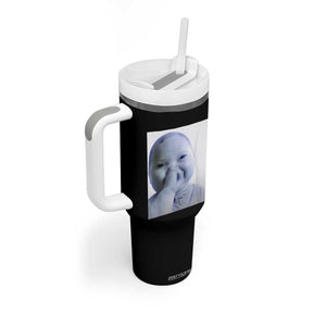 Funny Tuff Baby Giggling Meme Tumbler With Handle Viral AI Niche Baby Holding Laugh Photo TS02 Print Your Wear