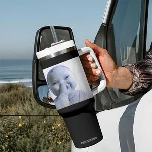 Funny Tuff Baby Giggling Meme Tumbler With Handle Viral AI Niche Baby Holding Laugh Photo TS02 Print Your Wear