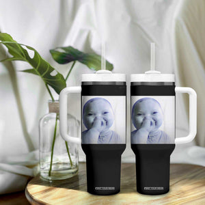 Funny Tuff Baby Giggling Meme Tumbler With Handle Viral AI Niche Baby Holding Laugh Photo TS02 Print Your Wear