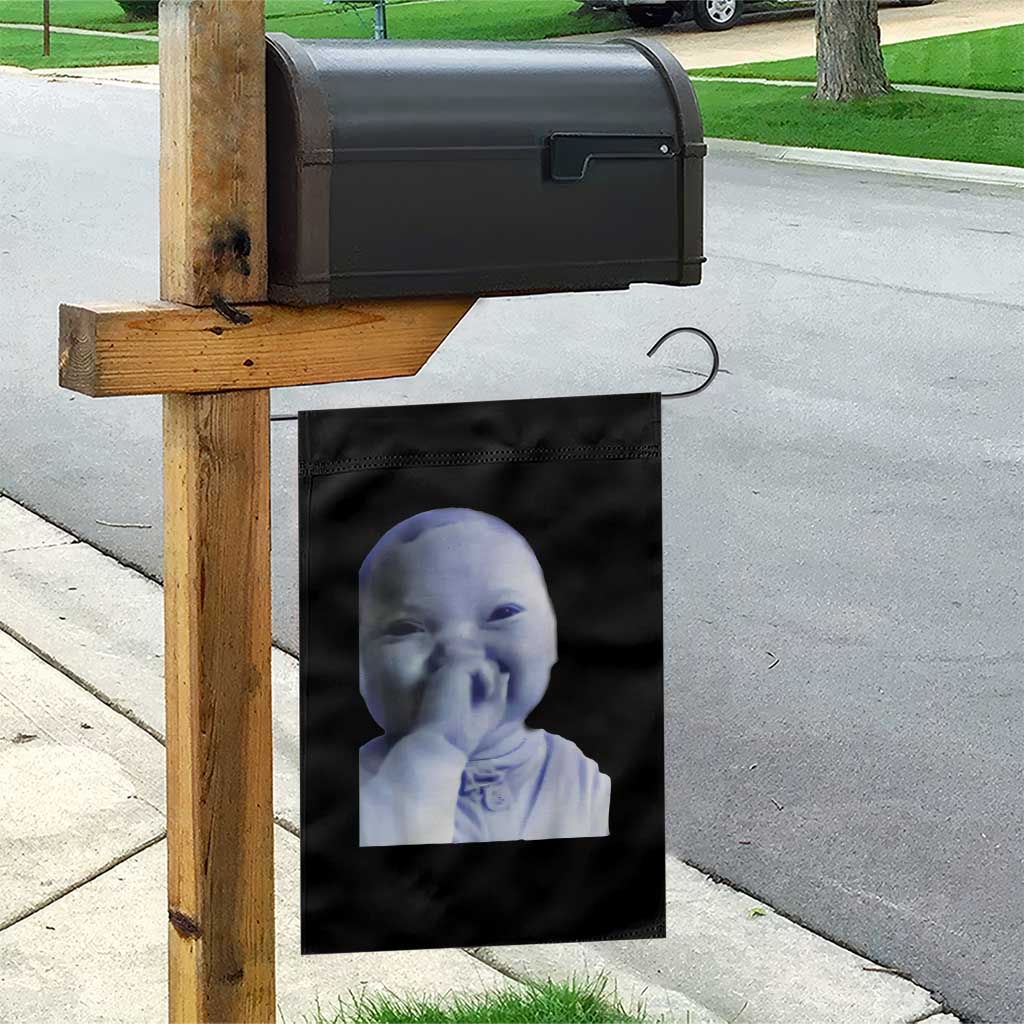 Funny Tuff Baby Giggling Meme Garden Flag Viral AI Niche Baby Holding Laugh Face TS02 Print Your Wear