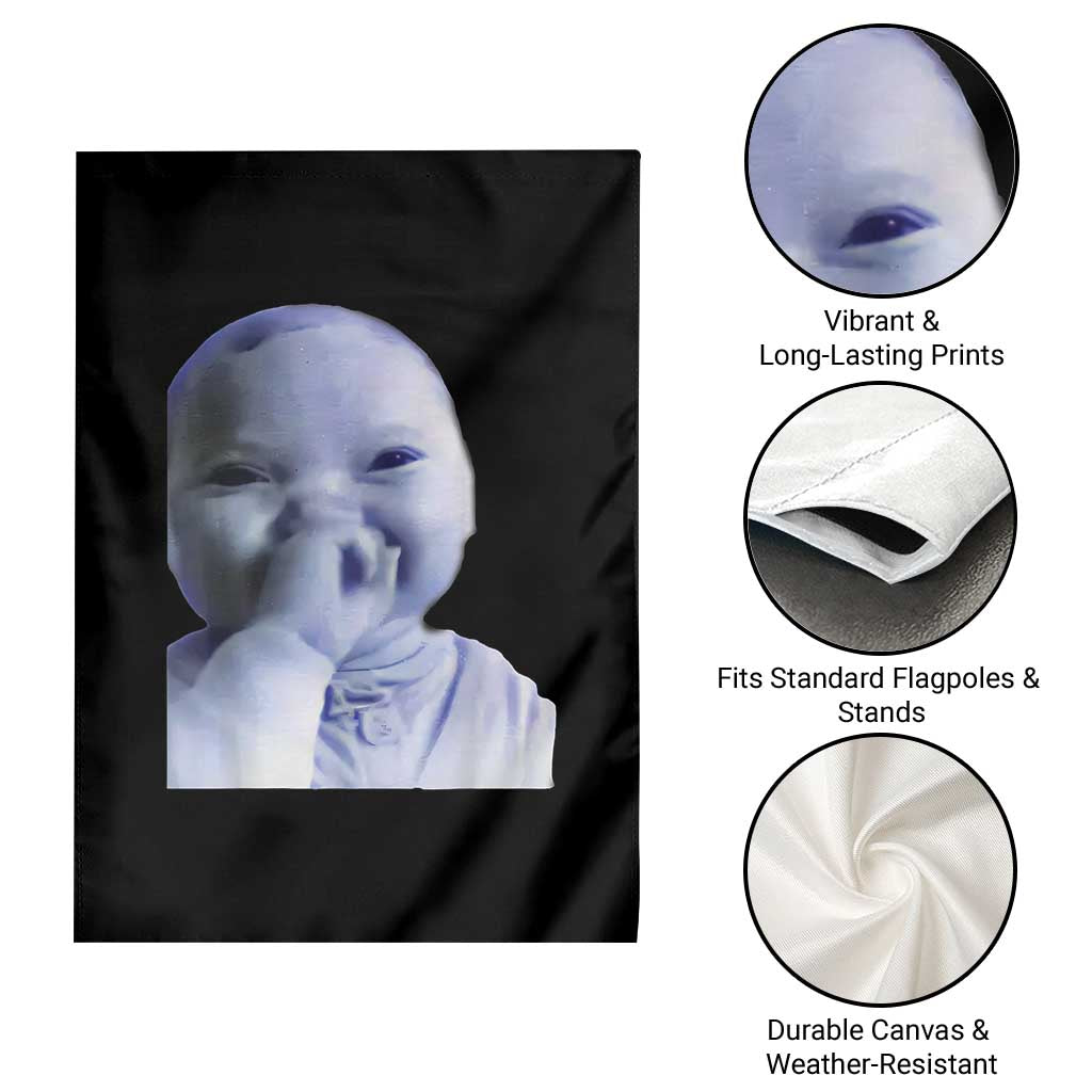 Funny Tuff Baby Giggling Meme Garden Flag Viral AI Niche Baby Holding Laugh Face TS02 Print Your Wear