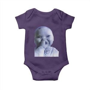Funny Tuff Baby Giggling Meme Baby Onesie Viral AI Niche Baby Holding Laugh Face TS02 Purple Print Your Wear