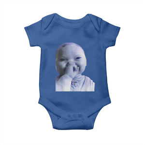 Funny Tuff Baby Giggling Meme Baby Onesie Viral AI Niche Baby Holding Laugh Face TS02 Royal Blue Print Your Wear