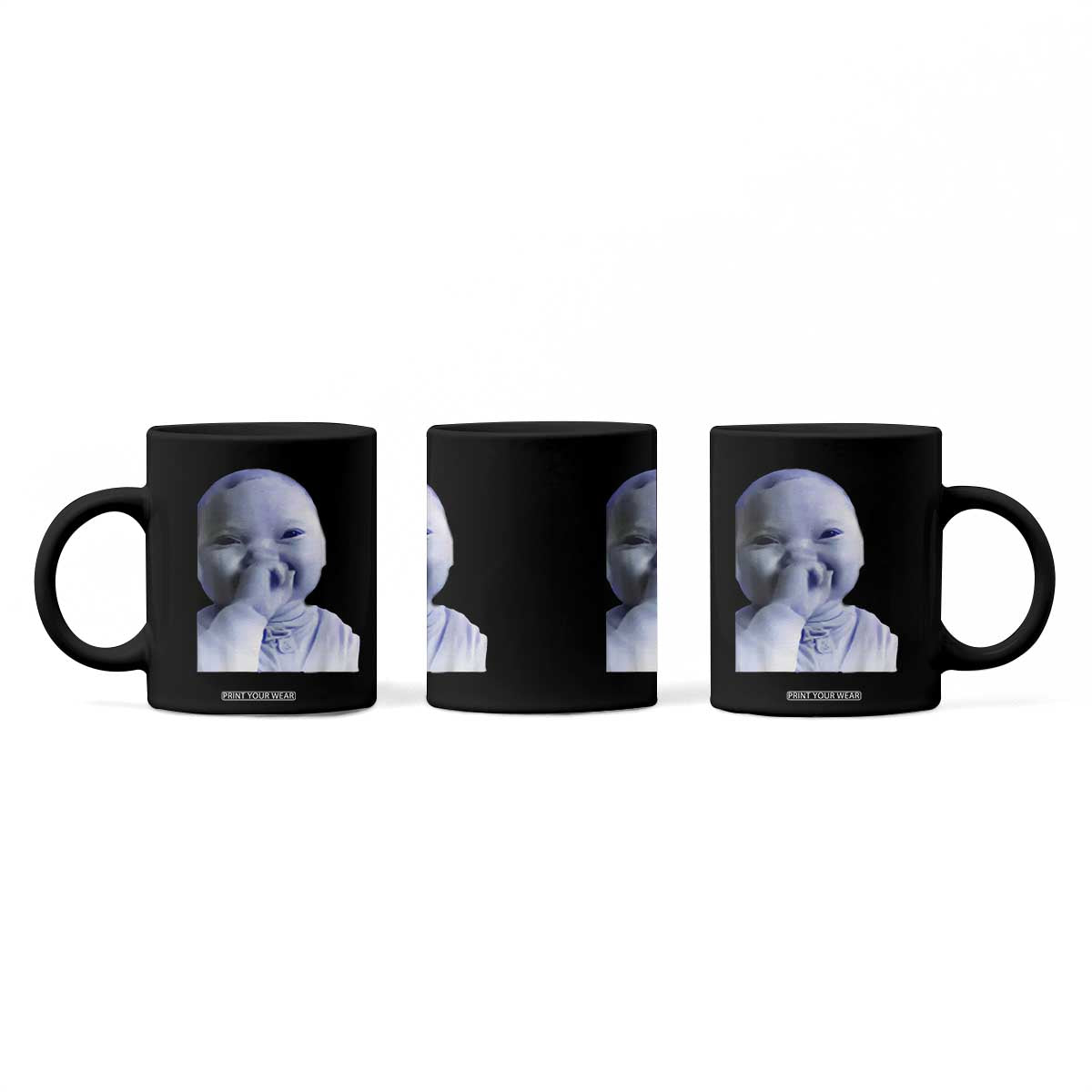 Funny Tuff Baby Giggling Meme Coffee Mug Viral AI Niche Baby Holding Laugh Face TS02 Print Your Wear