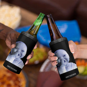 Funny Tuff Baby Giggling Meme 4 in 1 Can Cooler Tumbler Viral AI Niche Baby Holding Laugh Face TS02 Print Your Wear