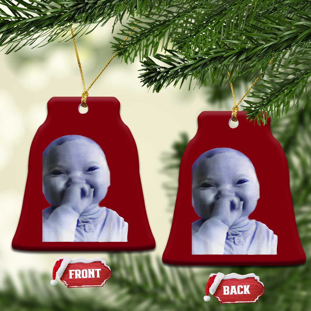 Funny Tuff Baby Giggling Meme Ceramic Ornament Viral AI Niche Baby Holding Laugh Face TS02 Print Your Wear