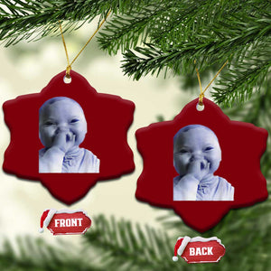 Funny Tuff Baby Giggling Meme Ceramic Ornament Viral AI Niche Baby Holding Laugh Face TS02 Print Your Wear
