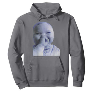 Funny Tuff Baby Giggling Meme Hoodie Viral AI Niche Baby Holding Laugh Face TS02 Charcoal Print Your Wear