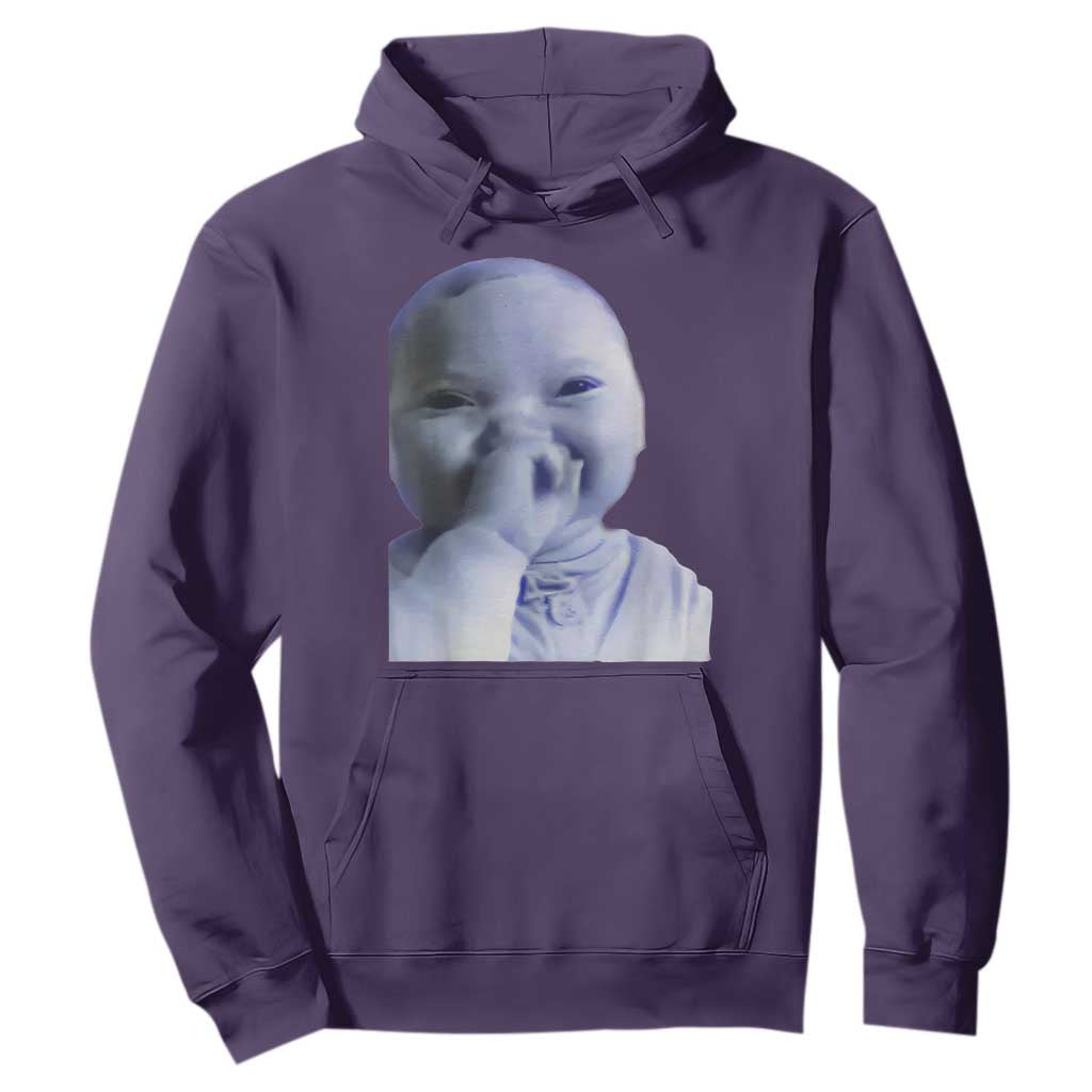 Funny Tuff Baby Giggling Meme Hoodie Viral AI Niche Baby Holding Laugh Face TS02 Purple Print Your Wear