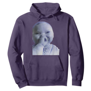 Funny Tuff Baby Giggling Meme Hoodie Viral AI Niche Baby Holding Laugh Face TS02 Purple Print Your Wear
