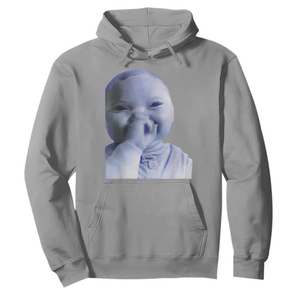 Funny Tuff Baby Giggling Meme Hoodie Viral AI Niche Baby Holding Laugh Face TS02 Sport Gray Print Your Wear