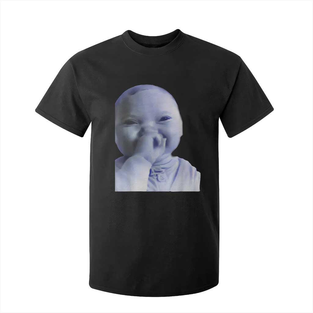 Funny Tuff Baby Giggling Meme T Shirt For Kid Viral AI Niche Baby Holding Laugh Face TS02 Black Print Your Wear