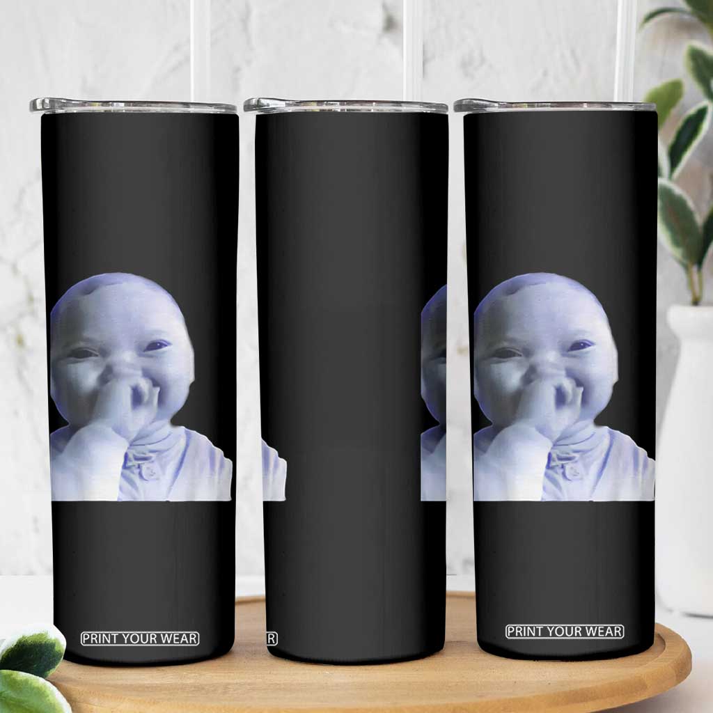 Funny Tuff Baby Giggling Meme Skinny Tumbler Viral AI Niche Baby Holding Laugh Face TS02 Print Your Wear