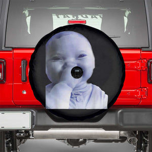 Funny Tuff Baby Giggling Meme Spare Tire Cover Viral AI Niche Baby Holding Laugh Face TS02 Black Print Your Wear