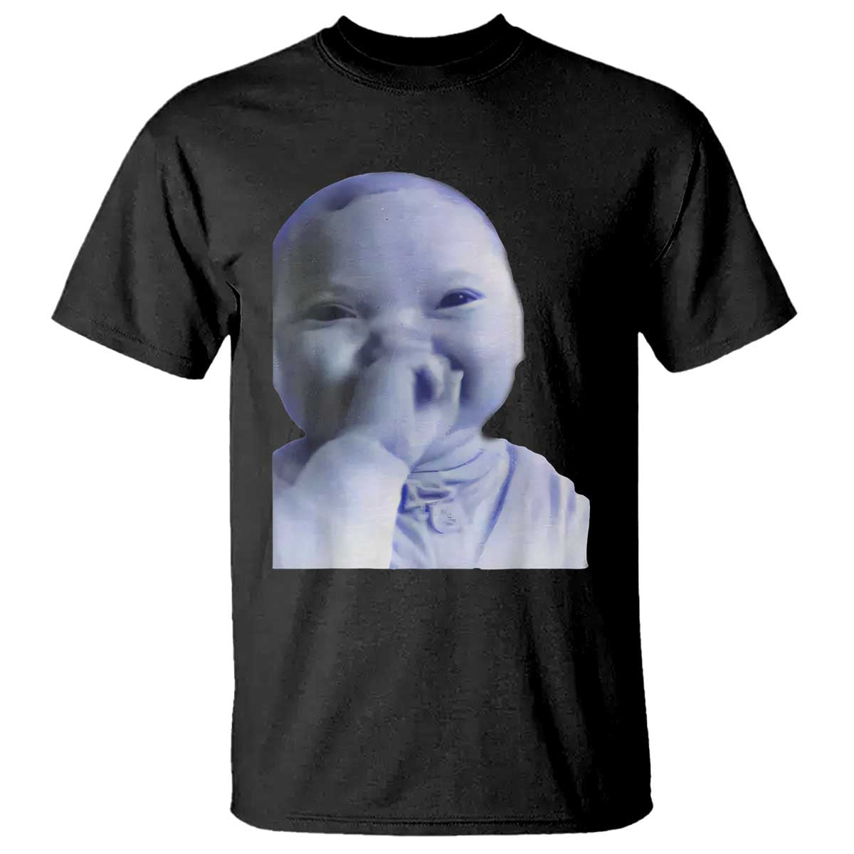 Funny Tuff Baby Giggling Meme T Shirt Viral AI Niche Baby Holding Laugh Face TS02 Black Print Your Wear