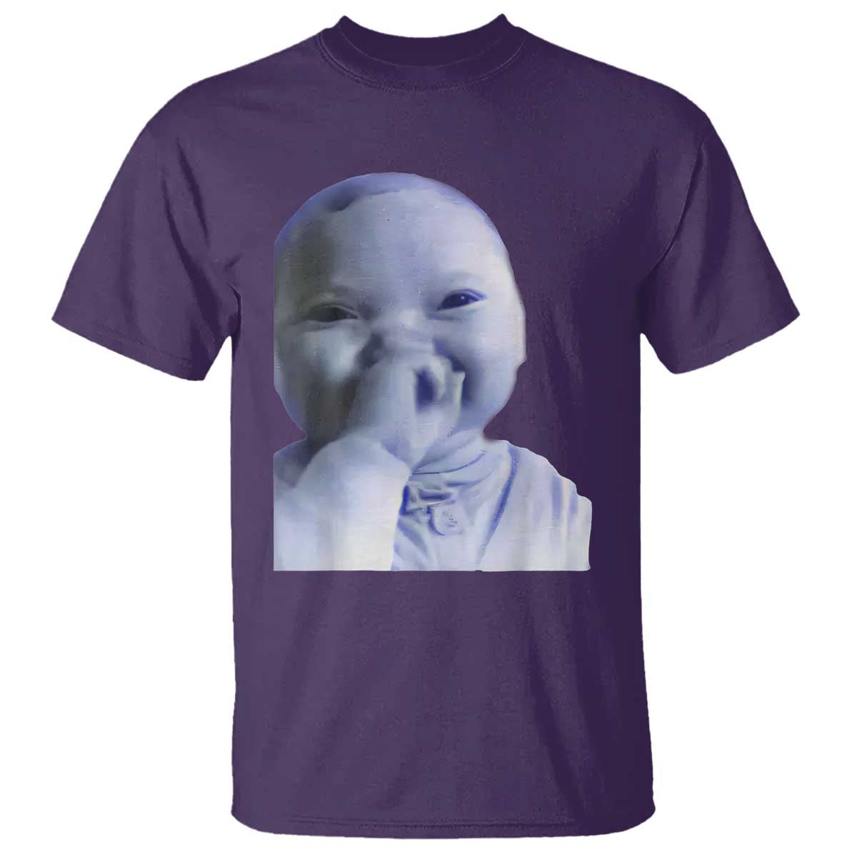 Funny Tuff Baby Giggling Meme T Shirt Viral AI Niche Baby Holding Laugh Face TS02 Purple Print Your Wear