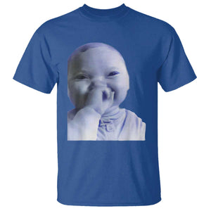 Funny Tuff Baby Giggling Meme T Shirt Viral AI Niche Baby Holding Laugh Face TS02 Royal Blue Print Your Wear