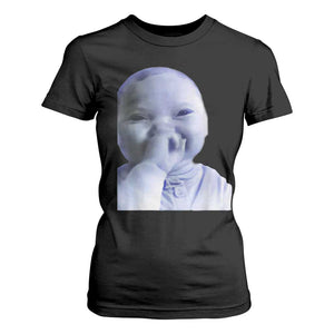 Funny Tuff Baby Giggling Meme T Shirt For Women Viral AI Niche Baby Holding Laugh Face TS02 Black Print Your Wear