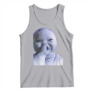 Funny Tuff Baby Giggling Meme Tank Top Viral AI Niche Baby Holding Laugh Face TS02 Athletic Heather Print Your Wear
