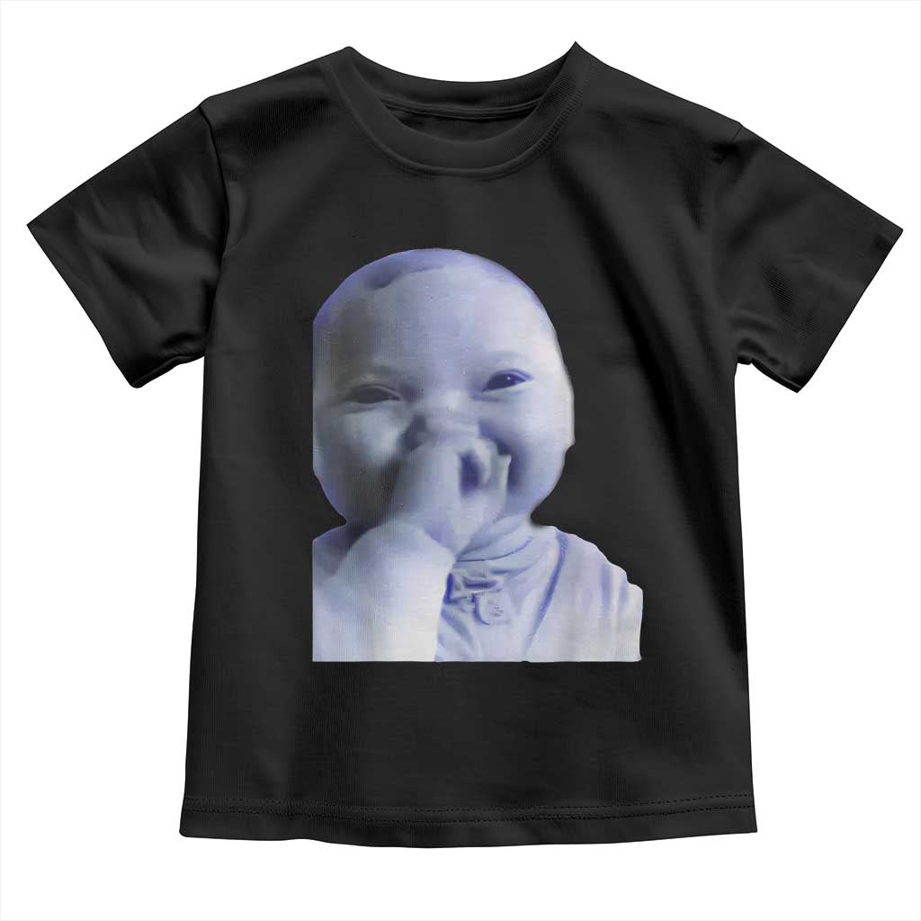 Funny Tuff Baby Giggling Meme Toddler T Shirt Viral AI Niche Baby Holding Laugh Face TS02 Black Print Your Wear